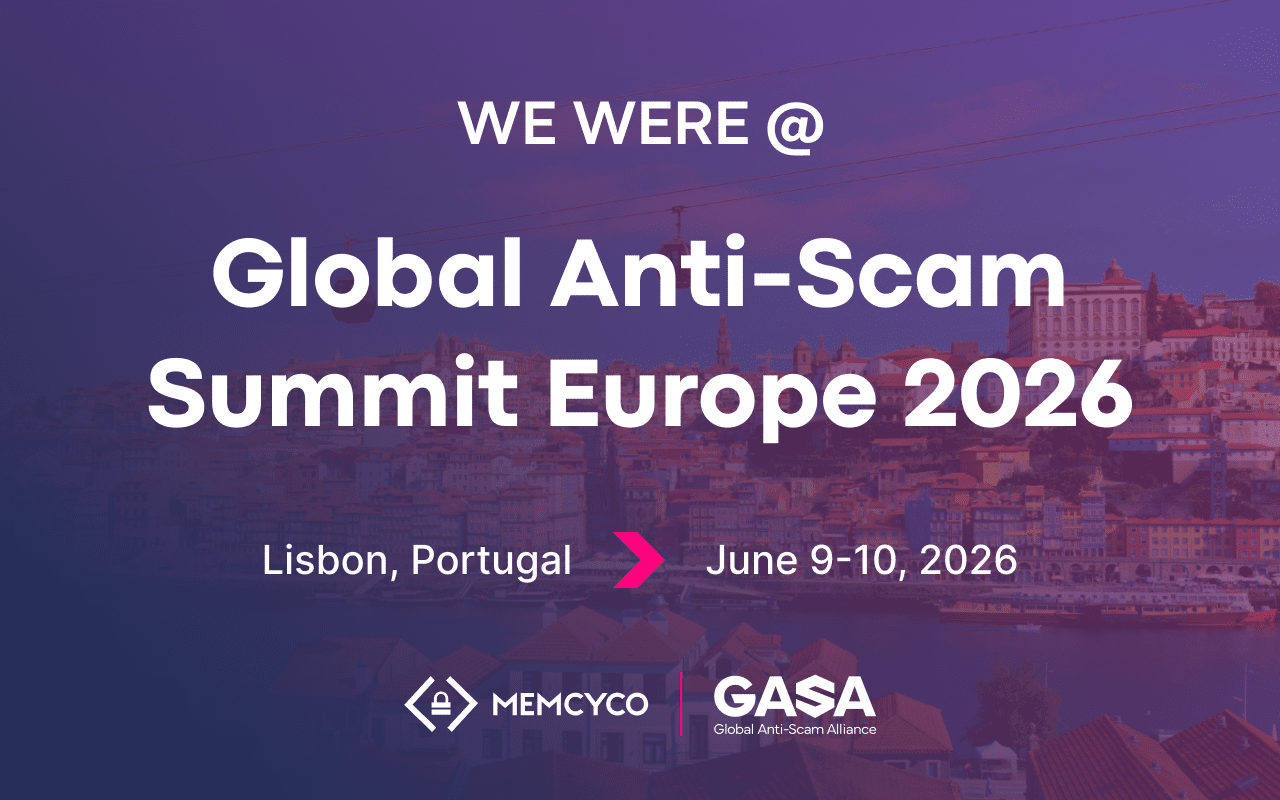 Event banner for Global Anti-Scam Summit Europe 2026, held in Lisbon, Portugal, on June 9-10, organized by Memcyco and Global Anti-Scam Alliance. Following their participation as Memcyco at Global Anti-Scam Summit America 2026, join industry leaders in Europe to advance the fight against online scams.